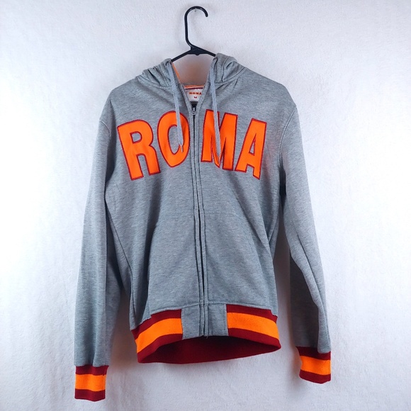 A.S. Roma Football Zip Up Hooded Long Sleeve Zip Up Jacket - Picture 1 of 4